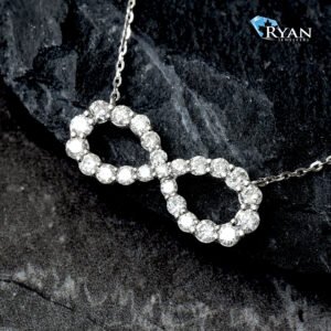 PENDANT GW 10K 0.55CTW NATURAL DIAMOND INFINITY ON ROLO