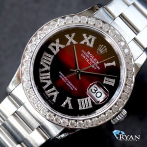 2005 ROLEX  36MM     CUSTOM RED ROMAN DIAL  OYSTER BRACELET