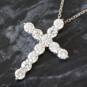 1.60ctw LAB Diamond Cross Slider on Rolo Chain