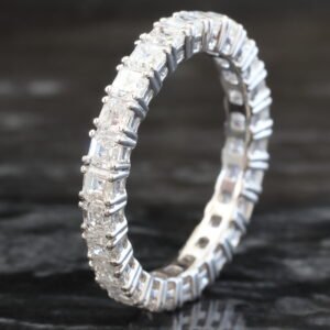 LAB RING GW 14K 2.60CTW ASSCHER CUT ETERNITY BAND