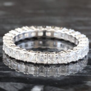 LAB RING GW 14K 2.60CTW ASSCHER CUT ETERNITY BAND