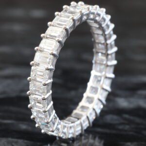 LAB RING GW 14K 2.00CTW EMERALD CUT ETERNITY BAND