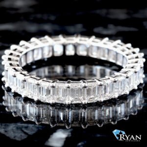 LAB RING GW 14K 2.00CTW EMERALD CUT ETERNITY BAND