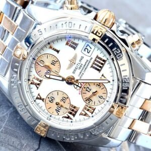 Breitling Chrono 39MM Cockpit Factory Diamond Pearl Dial and Factory Diamond Bezel Steel Watch