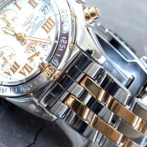 Breitling Chrono 39MM Cockpit Factory Diamond Pearl Dial and Factory Diamond Bezel Steel Watch