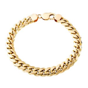 BRACELET GY 10K 9.50MM HOLLOW MIAMI CUBAN