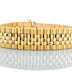 BRACELET GY 10K 12MM SATIN AND HIGH POLISHED ROLEX DESIGN LINKS