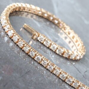 4.25CTW ROUND BRILLIANT NATURAL DIAMOND FOUR PRONG SET TENNIS BRACELET