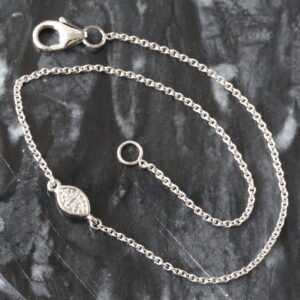 0.15ctw Reversible Bezel Set Marquise Solitaire/Cluster Rolo Dainty Bracelet