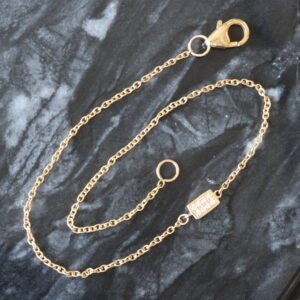 0.15ctw Reversible Bezel Set Baguette Solitaire/ Cluster Rolo Dainty Bracelet