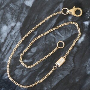 0.15ctw Reversible Bezel Set Baguette Solitaire/ Cluster Rolo Dainty Bracelet