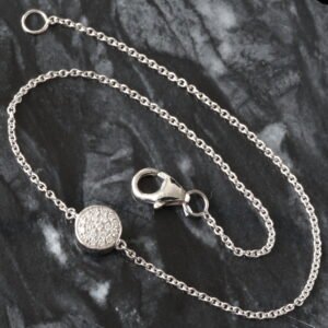 0.57ctw Reversible Bezel Set Round Solitaire/ Cluster Rolo Dainty Bracelet