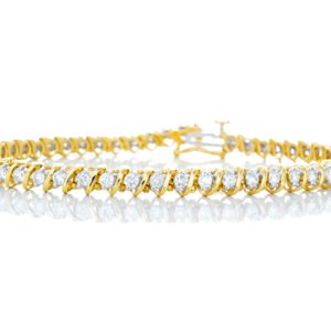 BRACELET GY 14K 1.68CTW TENSION SET DIAMOND S LINK TENNIS BRACELET