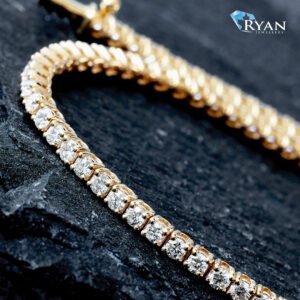 LAB BRACELET GY 10K 5.00CTW FOUR PRONG LAB DIAMOND TENNIS BRACELET DOUBLE