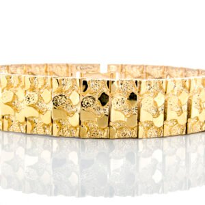 BRACELET GY 10K 21MM NUGGET BRACELET 8''