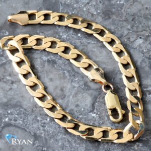 BRACELET GY 10K 8.5 INCH  HIGH POLISHED FLAT CURB LINKS