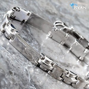 BRACELET GW 18K HIGH POLISHED SQUARE ITALIAN SECTIONAL DESIGN