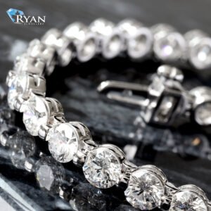 9.50ctw Round Single Shared Prong Bubble Lab Diamond Tennis Bracelet