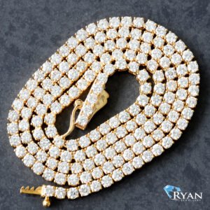 10.00ctw Round Lab Diamond Four Prong Tennis Chain