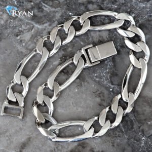 BRACELET GW 10K 9 INCH 10.20MM HIGH POLISHED SOLID FIGARO