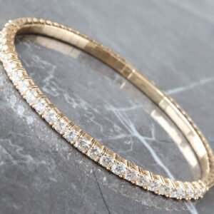 3.75CTW ROUND FOUR PRONG FLEX BANGLE