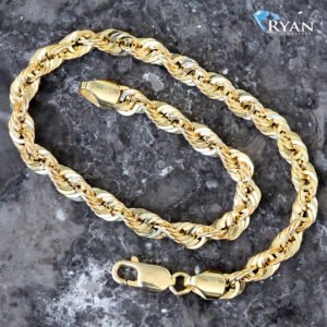 BRACELET GY 10K 7.50 INCH LASER ROPE LINKS