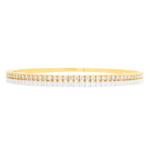 BANGLE GY 14K 2.024CT FOUR PRONG SET HALF DIAMOND FLEXI BANGLE