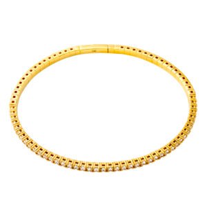 BANGLE GY 14K 2.024CT FOUR PRONG SET HALF DIAMOND FLEXI BANGLE