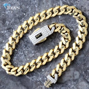 BRACELET GY 10K 8 INCHES 6.5MM HIGH POLISHED MONACO MIAMI CUBAN LINKS W/CZ LOCK