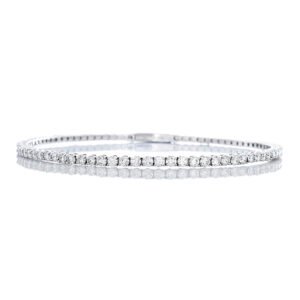 5.00ctw Round Brilliant Four Prong Lab Diamond Flexi Bracelet
