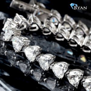 10.00ctw Heart Cut Solitaire Lab Diamond Tennis Bracelet