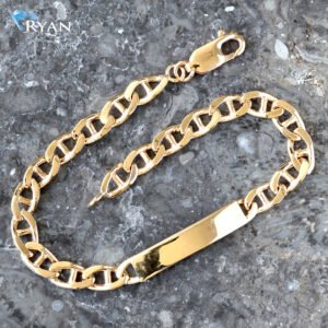 BRACELET GY 10K ID BAR ON MARINER LINK