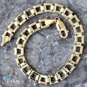 BRACELET GYW 10K OPEN SQUARE SECTIONAL