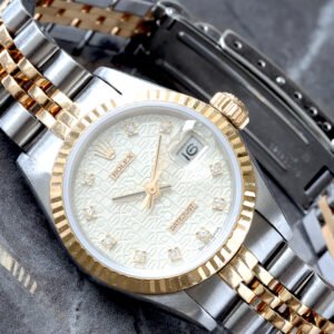 84' ROLEX 26MM TWO-TONE FACTORY DIAMOND DIAL 18K FLUTED BEZEL & JUBILEE BRACELET
