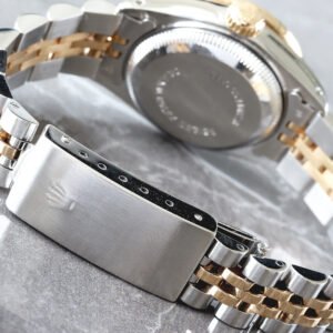 ROLEX 26MM TWO-TONE CUSTOM PINK MOP DIAMOND DIAL 1.25CTW DIA BEZEL 18K/STEEL JUBILEE BRACELET