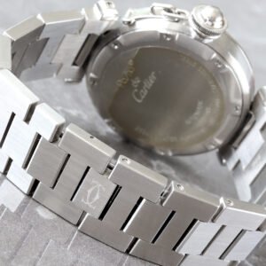 WATCH CARTIER 35MM PASHA C WHITE DIAL STEEL SMOOTH BEZEL & BRUSHED BRACELET