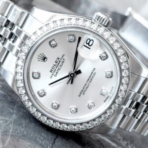 2017 ROLEX 31MM FACTORY SILVER DIAMOND DIAL & BEZEL JUBILEE CROWN CLASP BRACELET DATEJUST