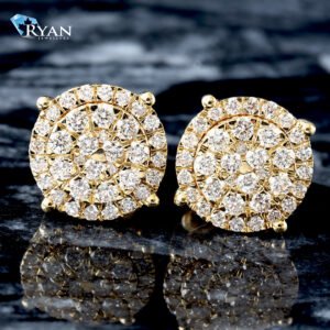 LAB EARRING GY 10K 0.50CTW TWO TIER MEDIUM IMPERIAL CLUSTER STUDS