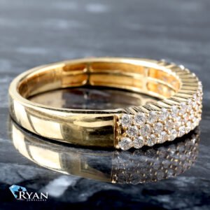 0.90ctw Three Row Shared Prong Band 10K Yellow Gold