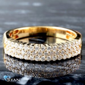 0.90ctw Three Row Shared Prong Band 10K Yellow Gold