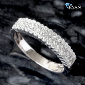 0.90ctw Three Row Shared Prong Band 10K White Gold