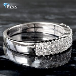 0.90ctw Three Row Shared Prong Band 10K White Gold