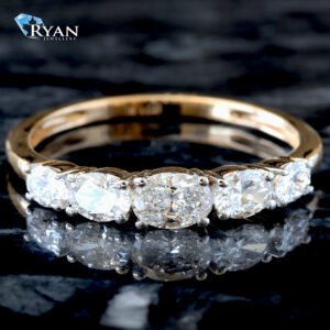 0.75ctw Five Oval Graduated Diamond Band 14K Yellow Gold