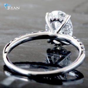 2.35ctw Oval Diamond Center with Half Eternity Pavé Shoulders Band 14K White Gold