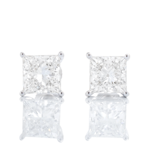 LAB EARRING GW 14K 1.00CTW PRINCESS CUT LAB CREATED DIAMOND SOLITAIRE STUD BK VS D/E SINGLE STUD