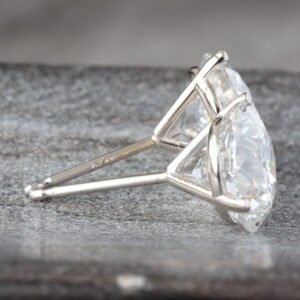 LAB EARRING GW 14K 3.09CTW ROUND BRILLIANT CUT MARTINI LAB DIAMOND STUDS