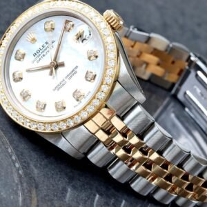 Rolex Datejust 31 Custom White Mother of Pearl Diamond Dial Custom Diamond Bezel Jubilee Bracelet