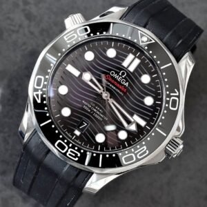 Omega Seamaster Diver 300M Black Dial Rubber Strap Watch