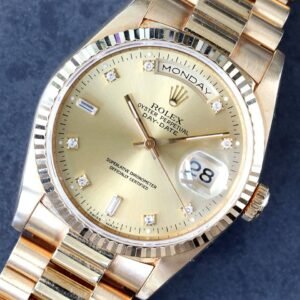 Rolex Day-Date 36 Factory Diamond Dial All 18K Yellow Gold President Watch