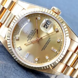 Rolex Day-Date 36 Factory Diamond Dial All 18K Yellow Gold President Watch